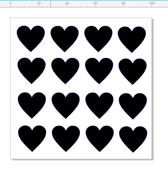 Mini Stencils hearts 100 x 100mm min buy 5 priced as each